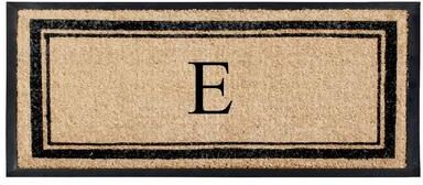 A1 Home Collections Natural Coir and Non Slip Rubber Front Door Mat Thin Profile Large Monogrammed Doormat