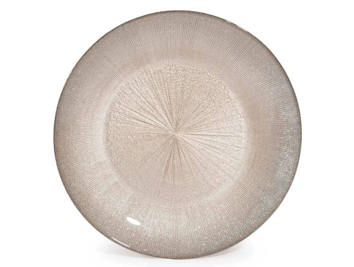 Flacher Teller aus Glas, champagnerfarben