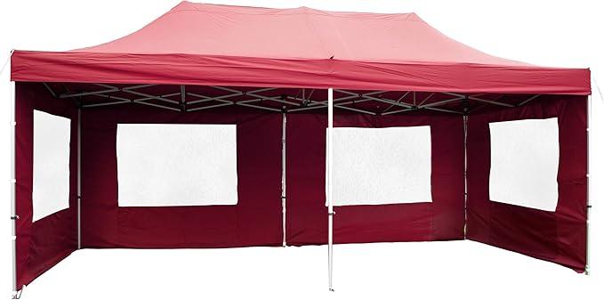 Profi Falt Pavillon 3x6 3x3 3x9 m Party-Zelt Fest-Zelt Markt-Zelt Garten-Zelt Event-Zelt (3 x 6 m, Burgund)