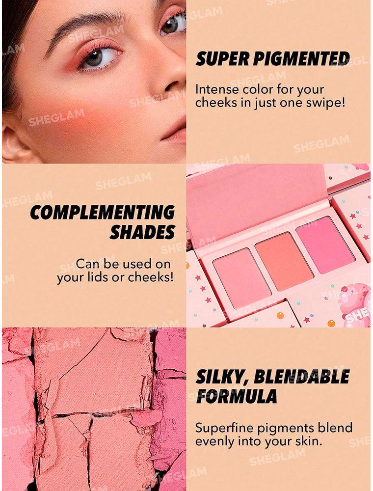 Sheglam Sweet Cheeks trio paleta colores #Enamored