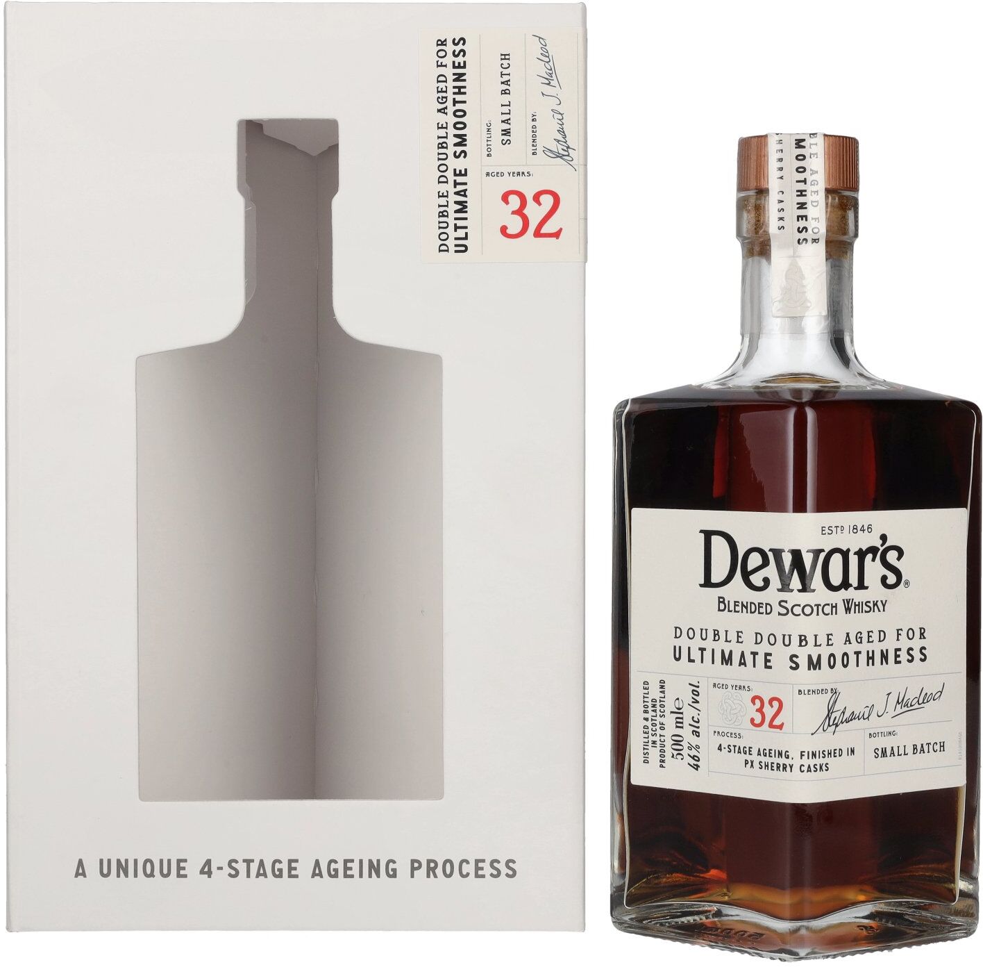 Dewar's 32 Years Old Double Double Aged Blended Scotch Whisky 46% Vol. 0,5l in Geschenkbox