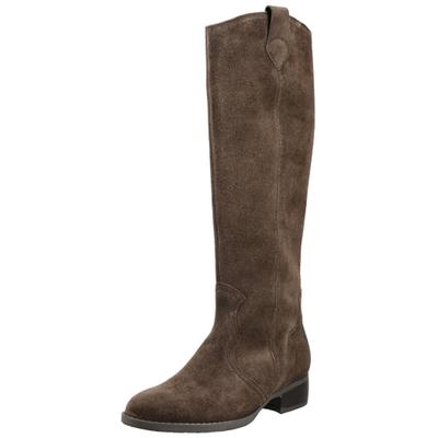 Stiefel GABOR "Gabor Stiefel Veloursleder", Damen, Gr. 40, Leder, braun (mocca), Veloursleder, Schuhe Stiefel