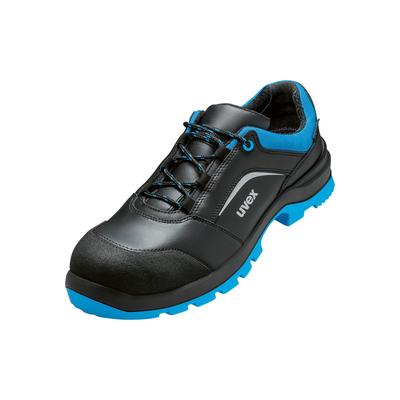 Sicherheitsschuh UVEX "2 xenovaHalbschuh" Gr. 43, schwarz (schwarz, blau), 43, Obermaterial: 100% Lederimitat synthLeather., Schuhe