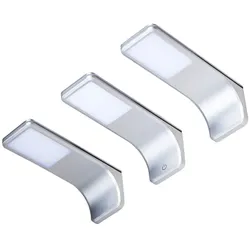 LED Unterbauleuchte, silber-grau, neutralweiss, 3er SET