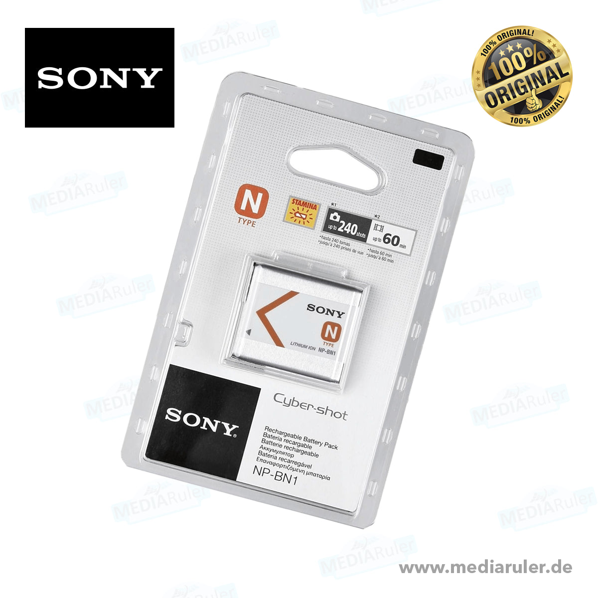 MediaRuler Sony NP-BN1 Li-Ion Akku 3,6V 600mAh