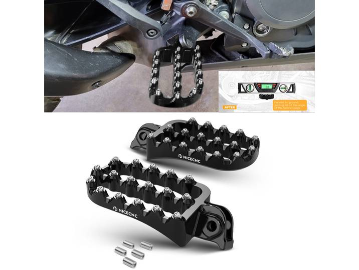 Pour KTM 390 Adventure 2020-2024 Forgé 0 ° Repose-pieds plats, repose-pieds élargis, pédales