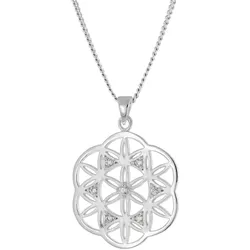 trendor 15948 Damen-Halskette Mandala 925 Silber, 45 cm