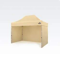 Partyzelt 2x3m - mit 3 Wänden - Beige