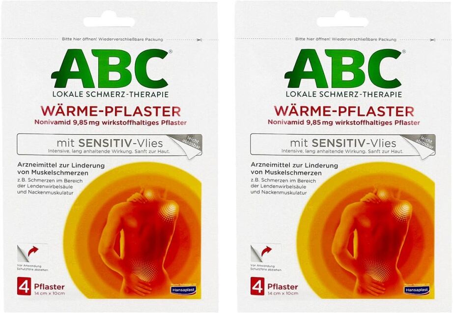 ABC Wärme-Pflaster mit Sensitive-Vlies 9,85mg Hansaplast med 2x4stk