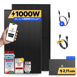 onBasic: 1000 Watt Balkonkraftwerk - ohne Halterung / 2.11 kWh / 3m