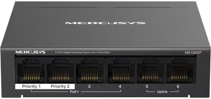 Mercusys Switch Ms106gp 6 Puertos Gigabit De Sobremesa Con 4 Poe+ Talla Única Unisex