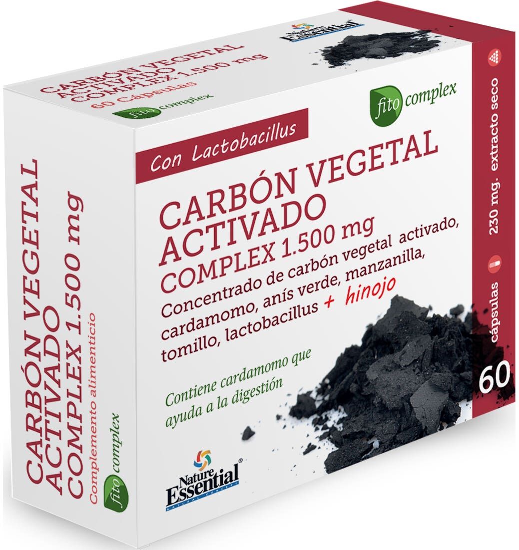 Nature Essential Carbón Vegetal Activado Complex 1500mg 60caps