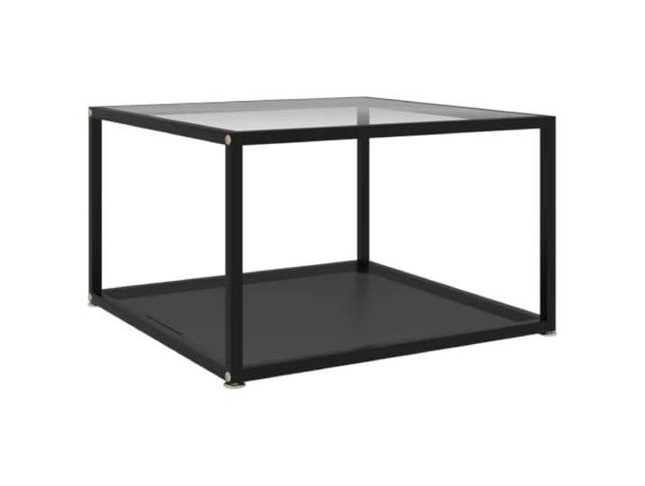 Heofavd Couchtisch Schwarz Transparent 60x60x35 cm Glas Beistelltisch