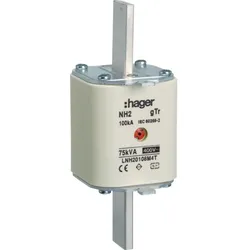 Hager LNH20108M4T NH-Sicherungseinsatz NH2 gTr 400V 108A Mittenmelder Grifflasche spannungsführend