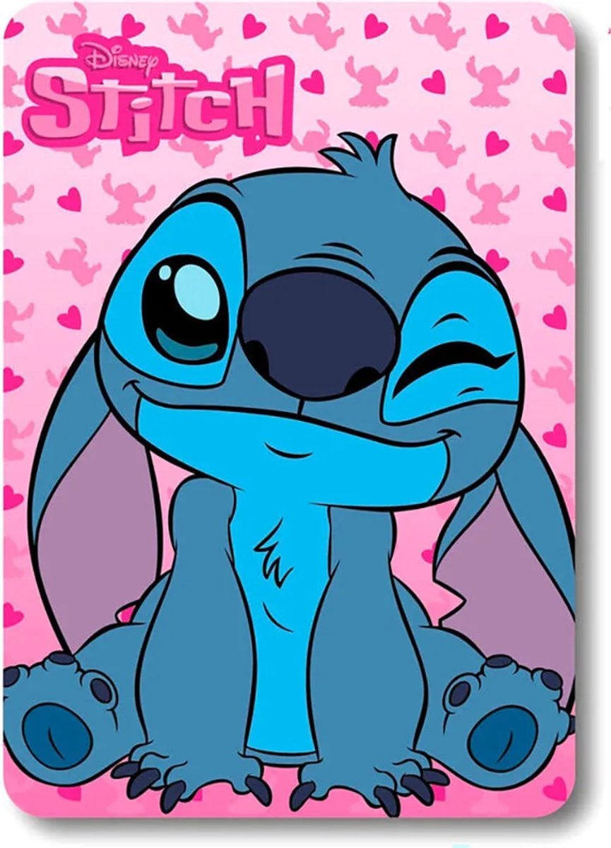 Disney Lilo & Stitch Fleeceplaid voor kinderen, Roze, 100 x 140 cm