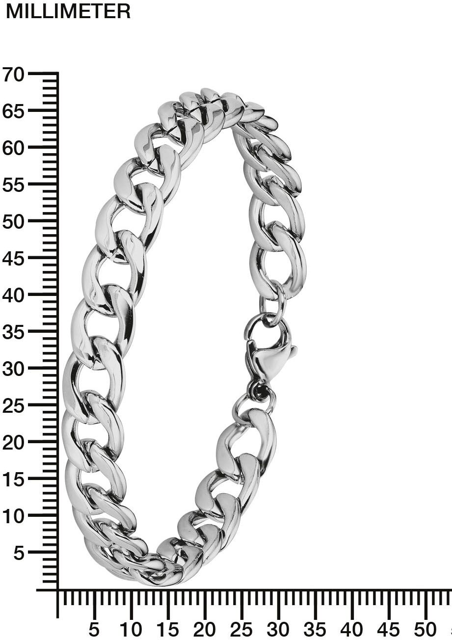 Edelstahlarmband AMOR "9353231", silber (edelstahlfarben), Armbänder, Herren, 21cm, Edelstahl, Edelstahlarmband edelstahlfarben 21cm, Edelstahl