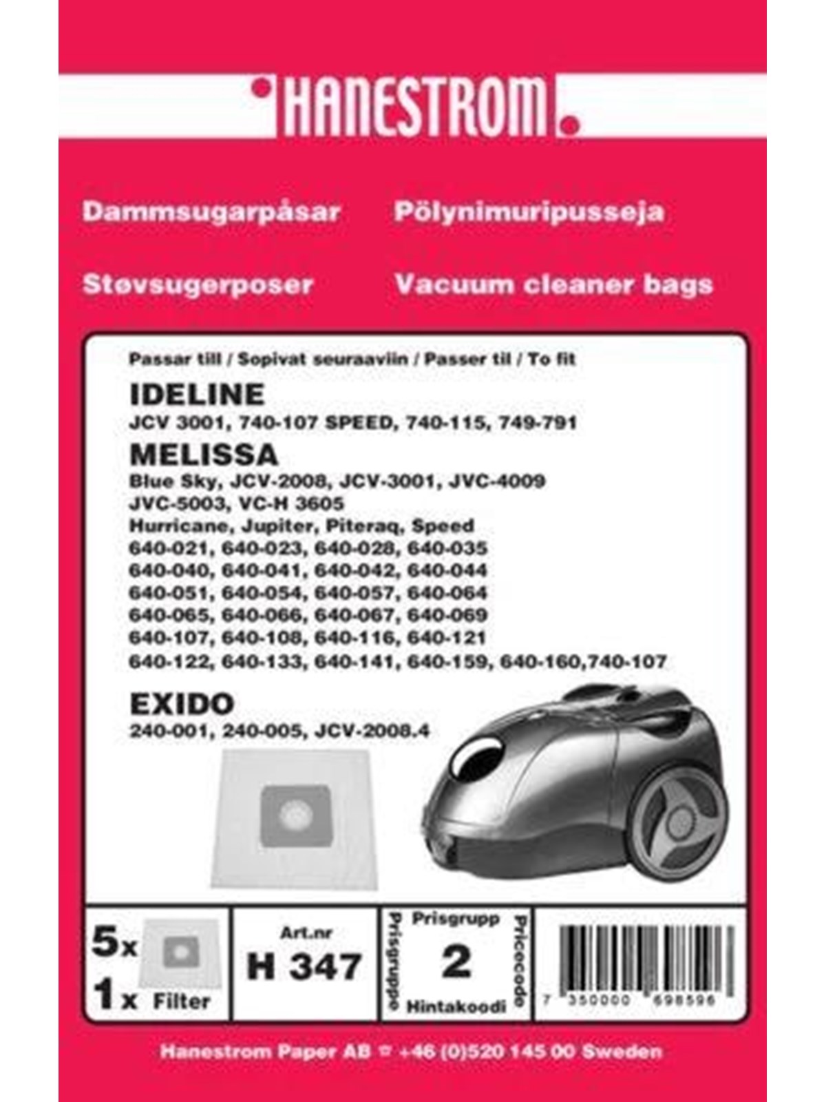 hanestroem Vacuum Cleaner Bags - 5 pcs