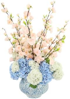 Creative Labs Cherry Blossom and Real Touch Hydrangea Arrangement