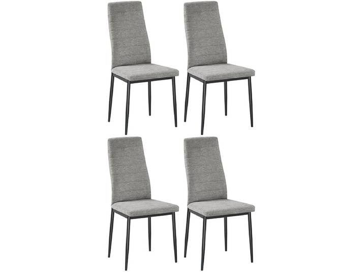 Set mit 4 Stühlen KARL Stoff hellgrau