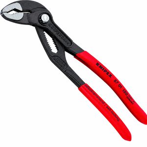 Knipex Wasserpumpenzange Cobra, 87 01 180, Druckknopf-Einstellung, Griffe kunststoffüberzogen, 180 x 36mm