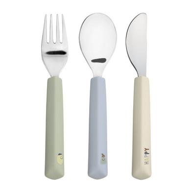 Cutlery with Silicone Handle 3 pcs Happy Fruits