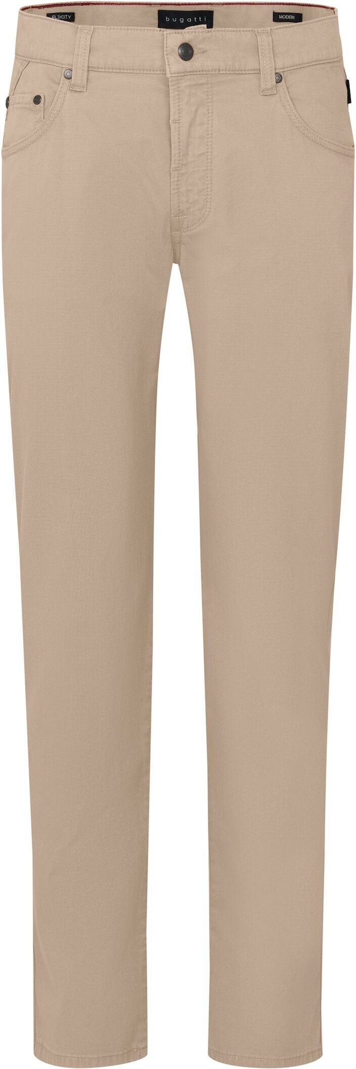 5-Pocket-Hose BUGATTI, Herren, Gr. 34, Länge 32, beige (50, beige), 86% Baumwolle, 11% Polyester, 3% Elasthan, unifarben, normal, Hosen 5-Pocket-Hose, mit Stretchfunktion 50, beige 34, Länge 32