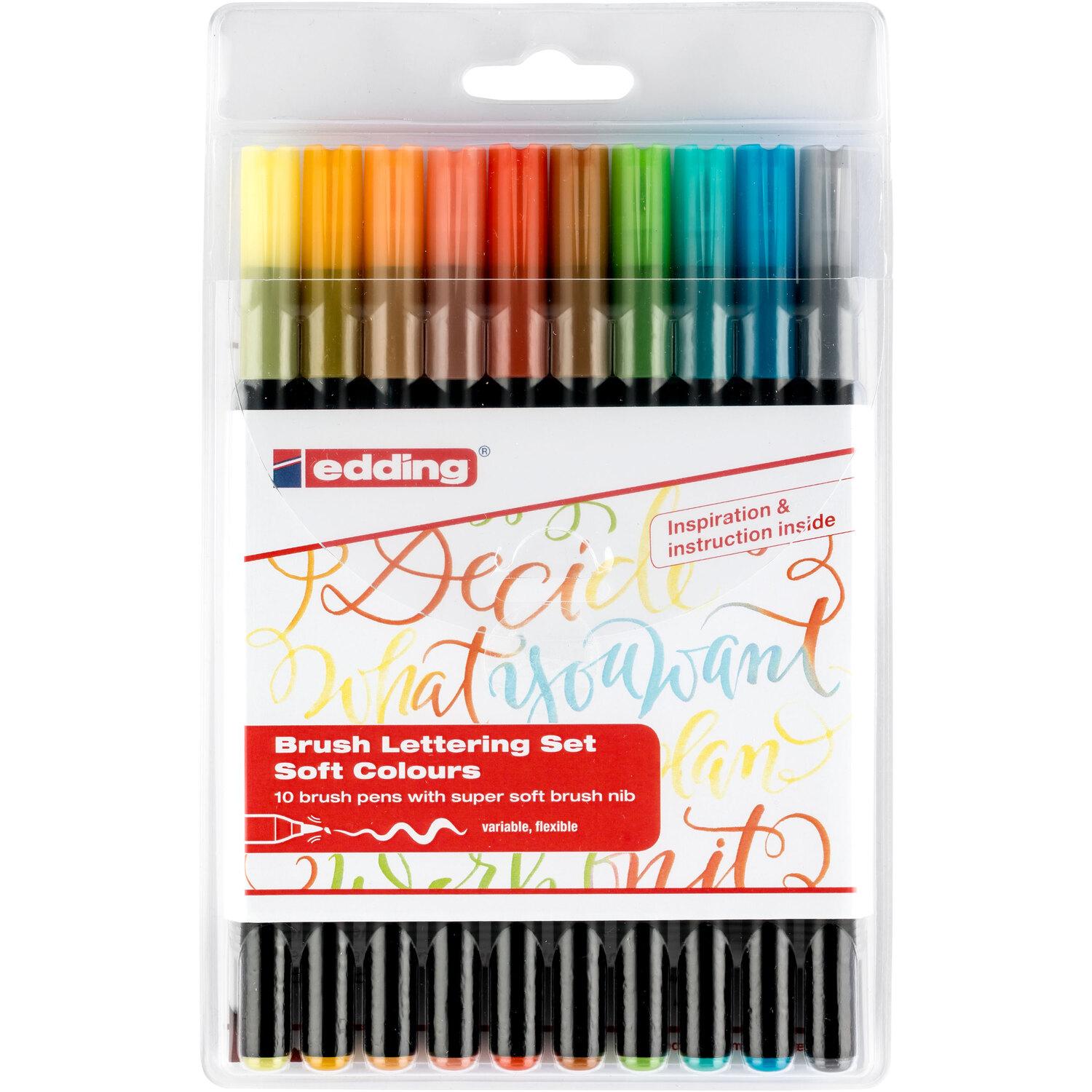 edding Brush Lettering-Set Soft colours, 10 Stifte