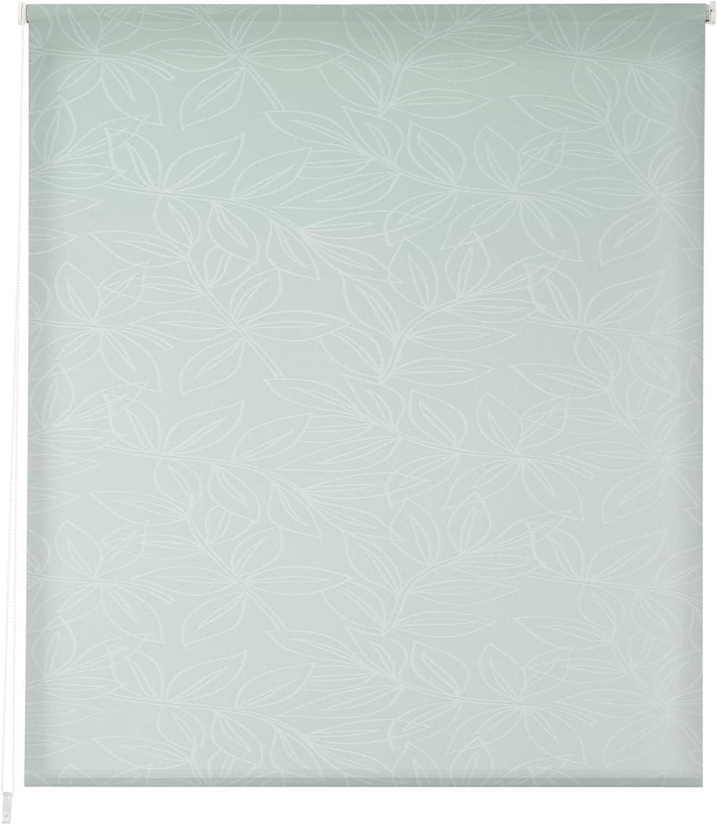 Rolgordijn Jacquard Turquoise - Halfdoorzichtig - Breedte: 90 cm, Hoogte: 250 cm