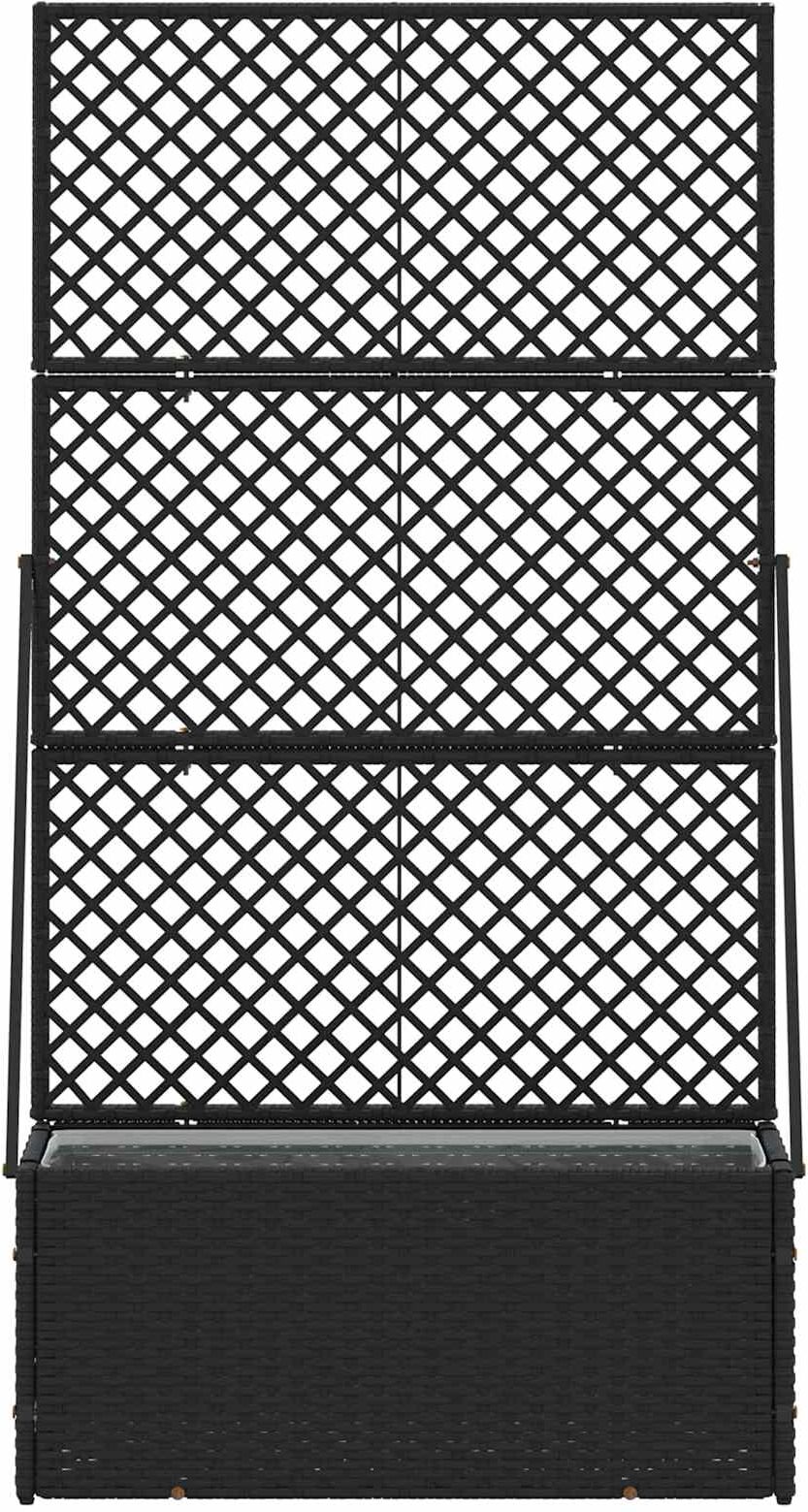 vidaXL Garden Trellis Planter Noir 70 x 30 x 135 cm Métal