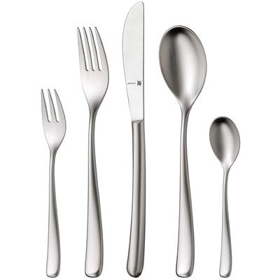 Besteck-Set WMF "Vision", grau (edelstahl), 30 Stk., Cromargan Edelstahl Rostfrei, Essbesteck-Sets, ergonomisch, Cromargan protect