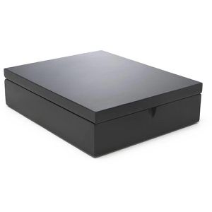 Bredemeijer Teebox 184007, für Teebeutel, schwarz, aus Bambus, mit Klappdeckel, 22 x 27,9 x 7,1 cm, 9 Fächer