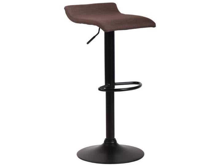 Tabouret de Bar Dyn V2 en Tissu avec Repose-pieds et Piètement en métal Marron-Noir
