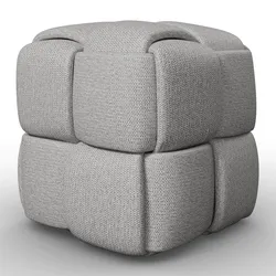 Hocker Ella Grau Bouclé