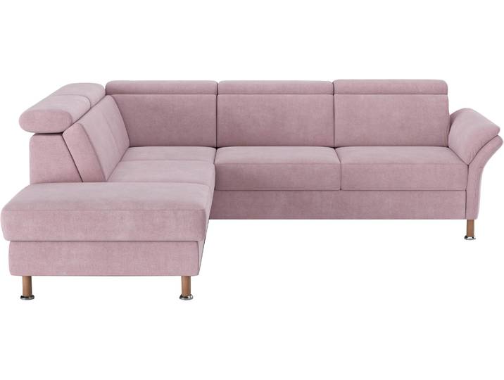 Ecksofa, 100% Polyester, Altrosa, 259×227 cm, Mit Relaxfunktion & Stauraum, Klassisch, Home-affaire