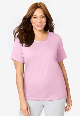Plus Size Women's Sleep Tee by Dreams & Co. in Pink (Size 2X) Pajama Top