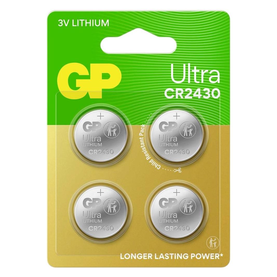 GP Batteries 4 GP Knopfzellen CR2430 3,0 V (4 Stk., CR2430, 275 mAh) (GPCR2430ULT400C4)