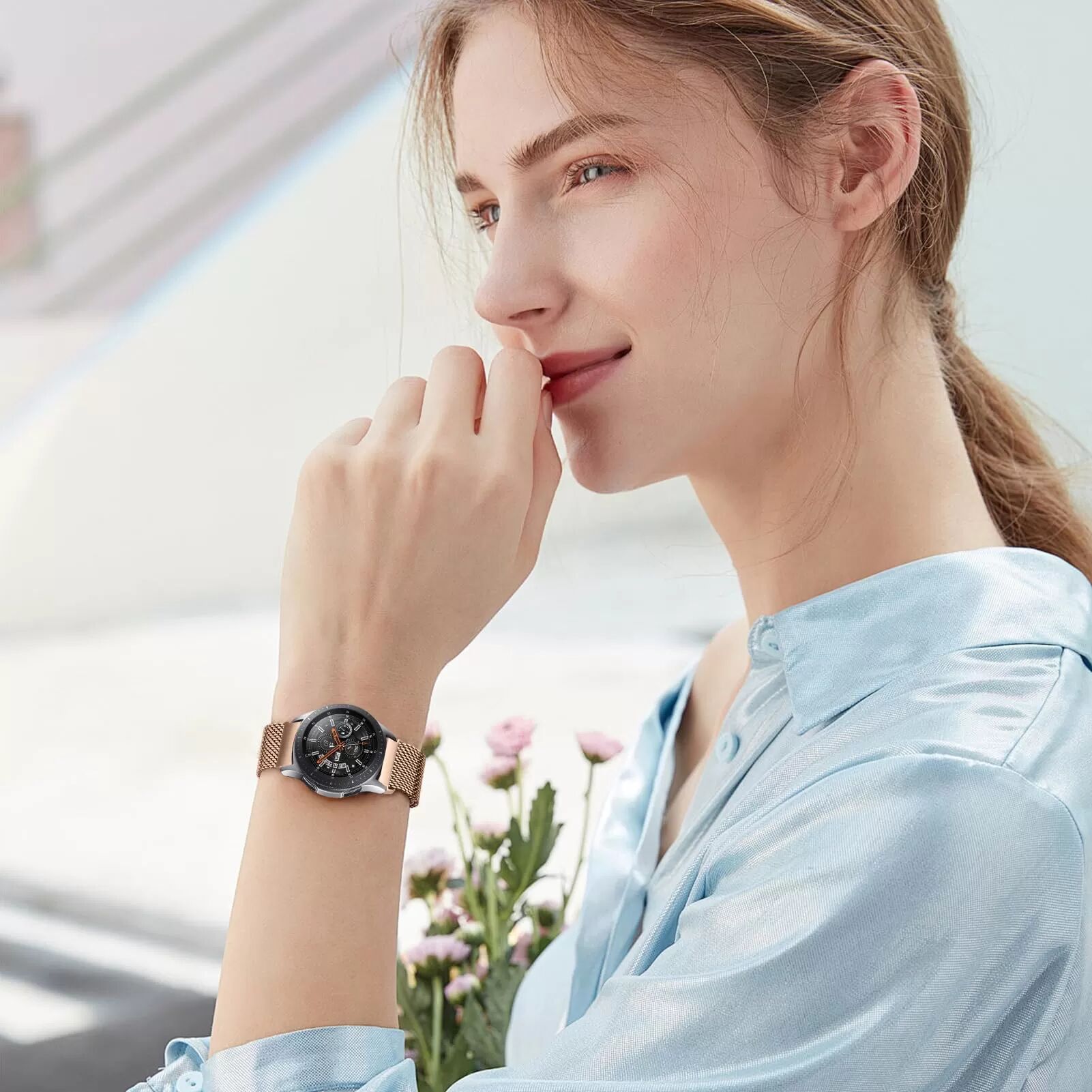 INF Mailänder-Schlaufe Uhrenarmband für Smartwatches Felshand 18 mm