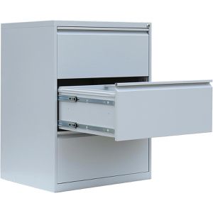 Lüllmann Hängeregisterschrank 561320, 2-bahnig, 3 Schübe, lichtgrau