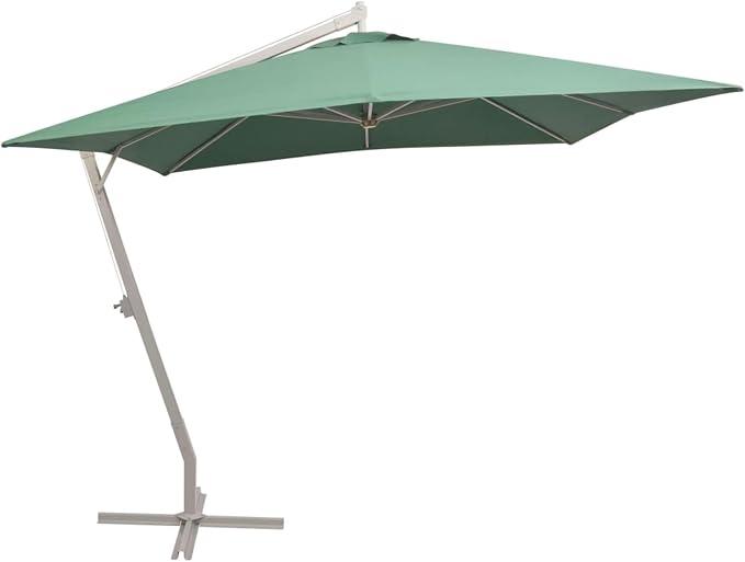 Sonnenschirm Ampelschirm 300 x 300 cm Grün Aluminiummast,Gartenschirm Marktschirm Sonnenschutz Terrassenschirm Aluminiummast mit Kurbelmechanismus