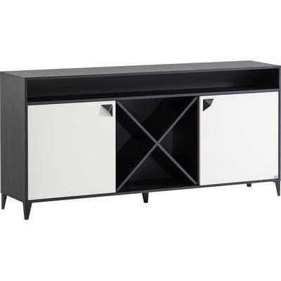 Lowboard "Looks Classic", schwarz (schwarzmatt, cremebeige), B:179,2cm H:85,8cm T:39cm, LOOKS BY WOLFGANG JOOP, Sideboards, Lowboard, Solide Verarbeitung - Dieses Produkt ist in Deutschland gefertigt