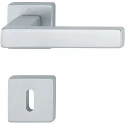 Hoppe, Türgriff + Türgarnitur, Drückergarnitur AUSTIN - auf Rosette BB, Aluminium silber eloxiert (Türgriff)
