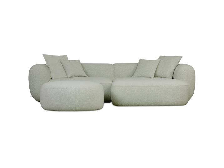 Modulares Ecksofa Baomi, L-förmig, mit Pouf, rechtsseitig,