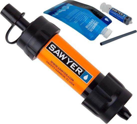 Compacte waterfilter voor buitengebruik, oranje