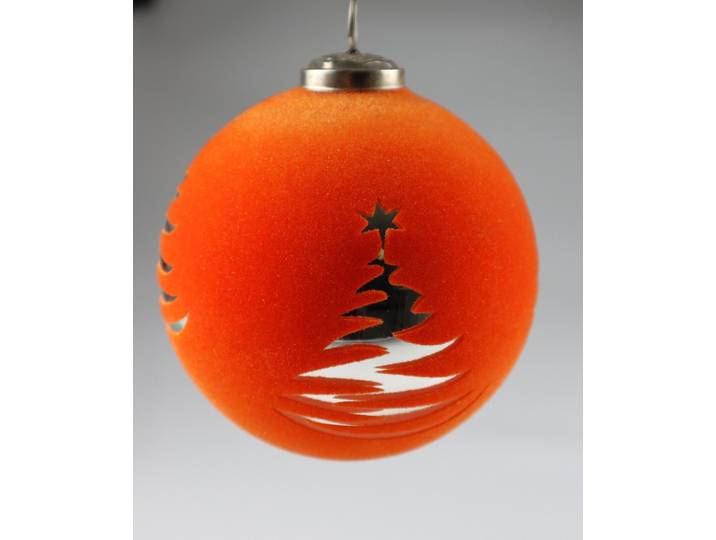Weihnachtsbaumkugel AM DESIGN aus Glas, Ø 12 cm , orange, Ø:12cm, Glas, Weihnachtsbaumkugeln, Weihnachtsbaumkugel, 3er Set