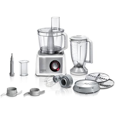 BOSCH Kompakt-Küchenmaschine "MultiTalent 8 MC812S814", silber (edelstahlfarben), B:25cm H:43cm T:30cm, Küchenmaschinen, 3,9l Schüssel, 1,5l Mixaufsatz, Rührbesen, Universalmesser, 3 Scheiben, Kompakt-Küchenmaschine