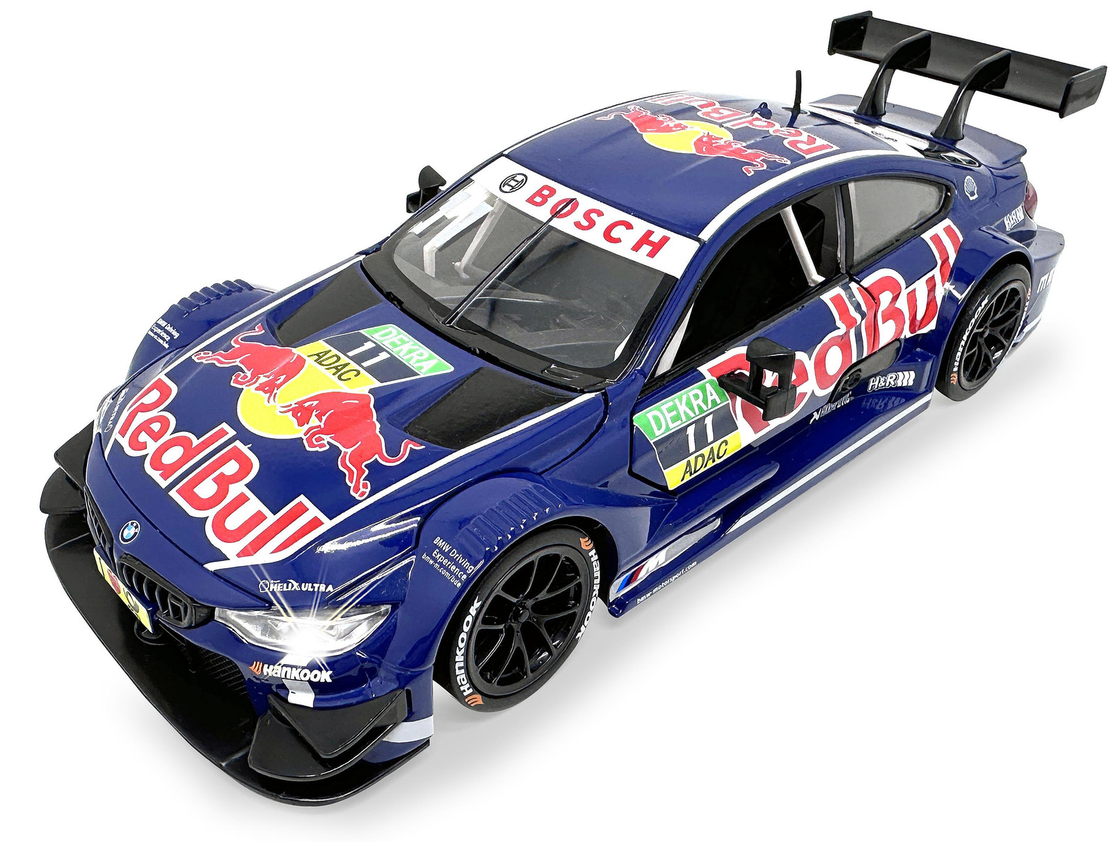 Jamara BMW M4 DTM metalen model schaal 1:24 blauw inclusief knoopcelbatterijen