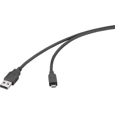 Renkforce USB-Kabel USB 2.0 USB-A Stecker, USB-Micro-B Stecker 5.00m Schwarz RF-6830436