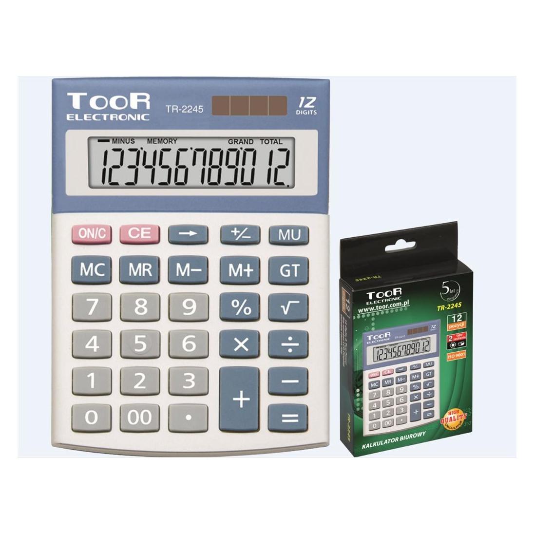 Toor Electronic Skaičiuotuvas TOOR 2245, 12 skaitmenų (Batteriebetrieb) (WIKR-084210)