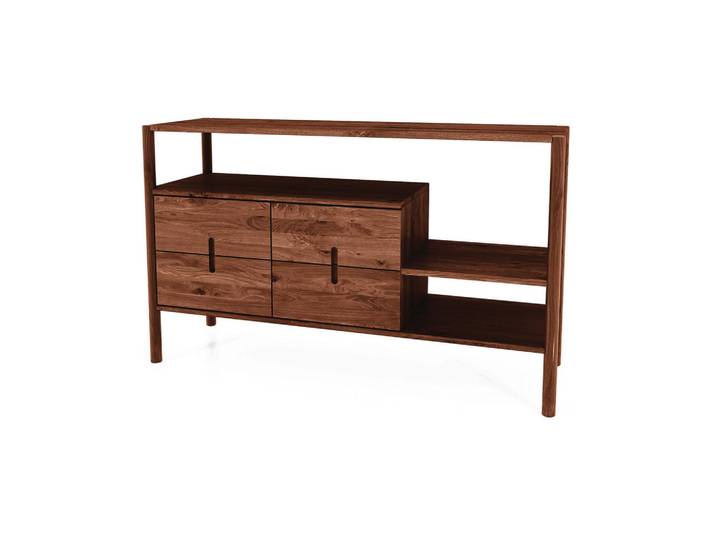 byoak Regal INA Wildeiche, Dunkelbraun, Holz, Kerneiche, 142x86x46 cm, Kleinmöbel, Kommoden, Sideboards