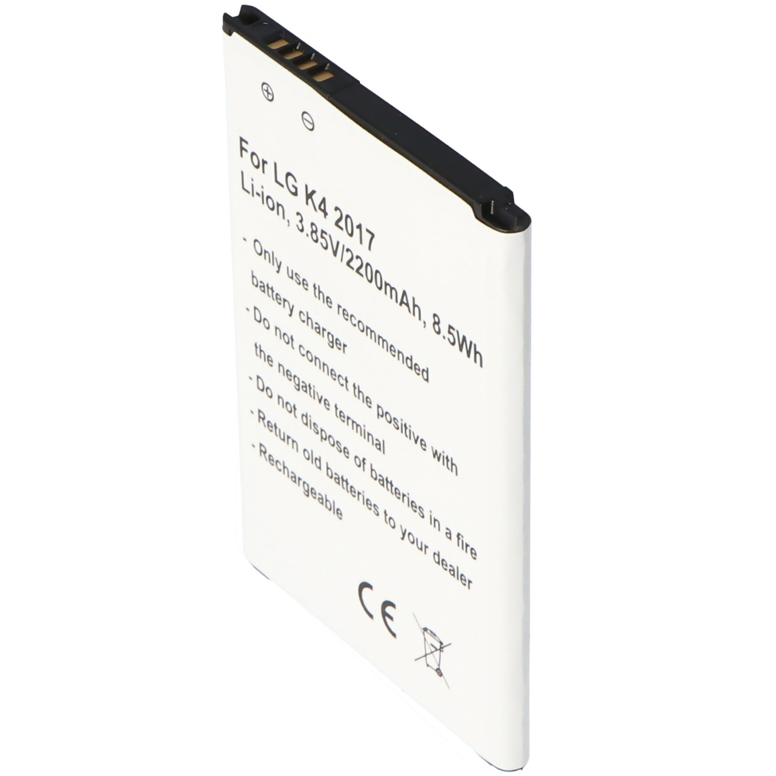 AccuCell Batterij voor LG K4 (2017), Li-Ion, 3.85V, 2200mAh, 8.5Wh